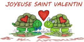 Gif animé joyeuse Saint Valentin tortue